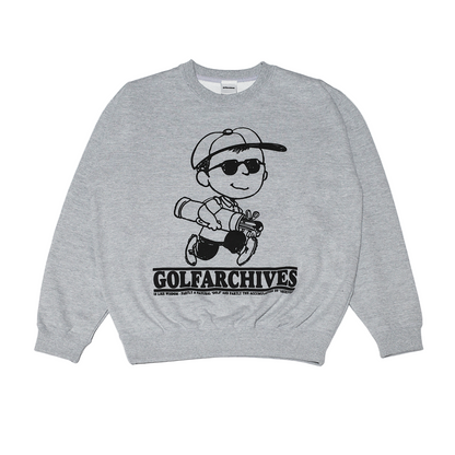 "YMPBW" PRINTED CREW SWEAT - GREY