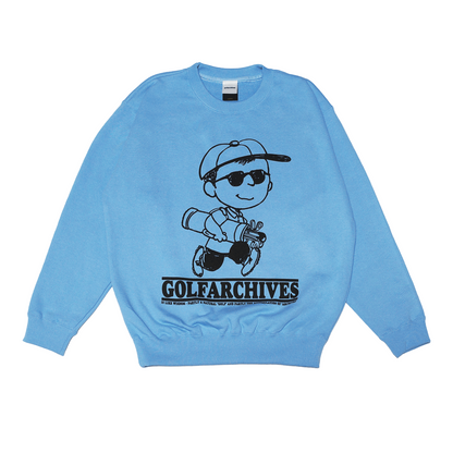 "YMPBW" PRINTED CREW SWEAT - SAX